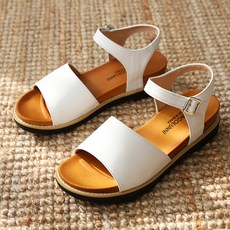 Dangolunni 女款基本款繫帶涼鞋, 白色的, 225