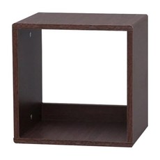 IRIS OHYAMA 愛麗思歐雅瑪 圓角無門組合收納櫃 QR-34 胡桃木色, 1個