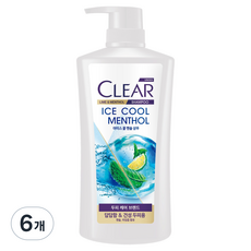 클리어 아이스 쿨 멘솔 샴푸, 650ml, 6개