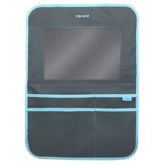 aguard 汽車座椅防踢套, 深灰色(天藍色邊), 1入