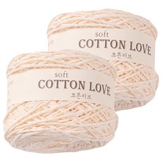 CheongsongTteugaesil Cotton Love 編織線 36股, 317淺杏色, 2個