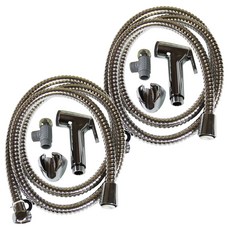 Shower Friend 馬桶沖洗器 金屬軟管 1.5m + 配件3件組, 2套