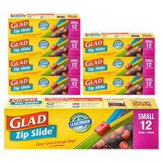 글래드 슬라이드 지퍼백, 소(S), 12개, 8개