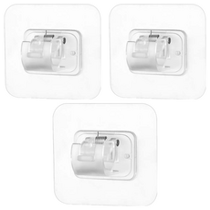 小麥購物 加大無痕掛桿固定架 L1022, 3個, 透明色