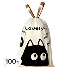 타미나요 튼튼한 비닐파우치 러블리냥, 100개, 15L