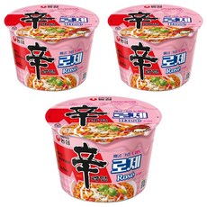 신라면 로제 큰사발면 108g, 3개