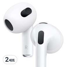 SPACE SHIELD AirPods 3代相容標準防滑矽膠耳罩 左右一組, 2套, 단일상품, 透明