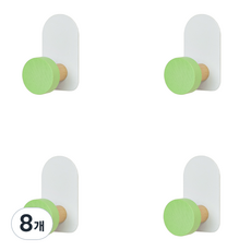 The Bella 隔熱彩色黏貼式多用途衣架組, 8個, 綠色