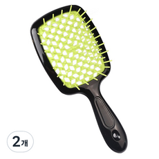 DeepTalk 鏤空方型髮梳, 綠色, 2個