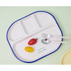 보니타하우스 간편 한끼 도자기 식판, 블루, 1개