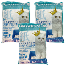 Aatas Cat 加冕貓 Krisp Klump 優質凝結紙貓砂 - 7L, 海洋藍, 3包