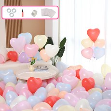 P&B UNITY 馬卡龍愛心氣球 25cm, 01 9色混合, 100個