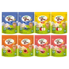 짱죽 헬로퍼프짱 유기농 쌀과자 30g x 2종 + 쌀떡뻥 25g x 2종 세트, 2세트, 사과와 당근, 소고기, 블루베리, 사과볼