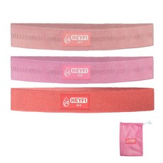 彈力健身帶 Lv1+Lv2+Lv3+網眼收納袋, 淺粉色+糖果粉+玫瑰粉
