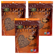 Nature's Path 러브크런치 프리미엄 오가닉 그래놀라 다크초코 앤 피넛버터 씨리얼, 325g, 3개