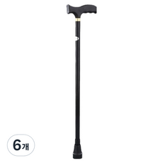 포켓마스터 효도 실버 노인 지팡이, 블랙, 6개