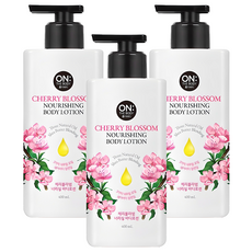 온더바디 너리싱 바디로션 체리블라썸, 400ml, 3개