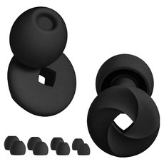 Misoroun 飛機用睡眠矽膠耳塞 2p + 耳帽 8p 組 黑色龍捲風, 1套