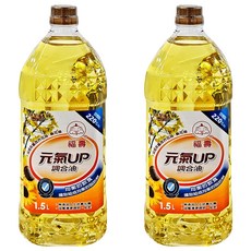 福壽實業 元氣UP調合油 1.5L, 芥花油、葵花油調合, 無添加人工抗氧化劑, 油質清澈透明, 2瓶