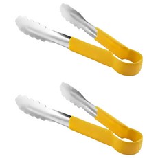烤肉夾 10吋 24.5 x 3cm 2個, 黃色膠柄, 1組, 黃色