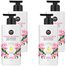 온더바디 너리싱 바디로션 체리블라썸, 400ml, 4개