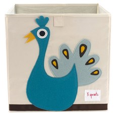 3스프라우츠 수납정리함 스토리지 박스, 공작새, 1개