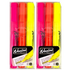 동아 네오라인 브라이트 3종 세트, 노랑 + 분홍 + 주황, 2개