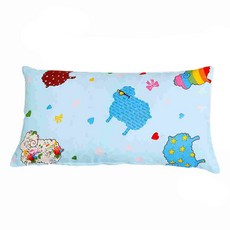 Coney Island 圖案印花人造絲枕頭套 藍色 45*25cm