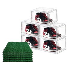 SCHWARZ KOREA 鞋子收納盒 5入+草墊 5入, 透明度