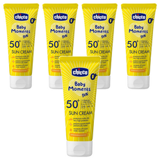 Chicco 嬰兒輕潤防曬乳霜 SPF50+ 75ml 適用於0歲以上新生兒及敏感肌 隔離UVA/UVB/紅外線, 5條