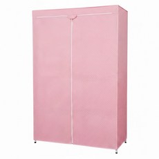 dayneeds 日需百備 三層單桿衣櫥 + 防塵布套 輕型, 白色 + 粉紅點點