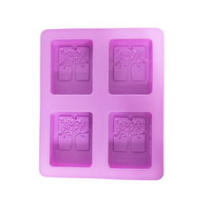 Jian Nature 方形木製4格模具, 單一顏色, 1個