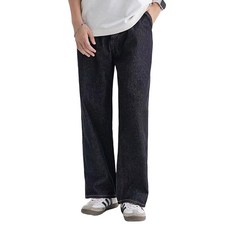 남성용 버뮤다 와이드 워싱 밴딩 청바지 YXD64