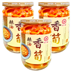 江記 辣油香筍，佐餐小菜, 320g, 3罐