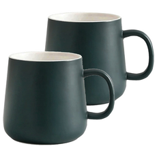 小麥購物 消光馬克杯, 墨綠色, 2個