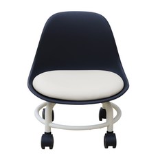 21세기트랜드 고급 바퀴달린 등받이 귀요미 튼튼 좌식의자, 블랙 인조가죽 크림, 1개