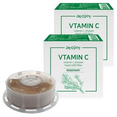아토젯 비타민 샤워기 헤드필터, 2개, 로즈마리향