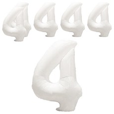 數字氣球 吹後高度約64cm, 白色, 6個