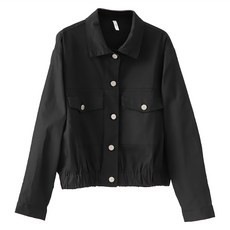 CARET 女款短版牛仔外套, 均碼, 黑