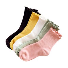 Juniday 青少年雙層荷葉邊襪子 5雙組