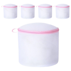 粗網洗衣袋 Set 5個 15x16cm, 白色, 粗網洗衣袋 白色, 1組