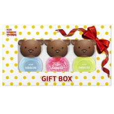 엔비베베 유아 매니큐어 3종 선물세트, 크림블루 + 블링핑크 + 퍼니그린, 1개