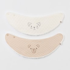 HAPPY PRINCE 幼兒動物臉部刺繡圍兜 2件組