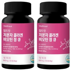 웰트릿 저분자 콜라겐 비오틴 정 큐, 2개, 60정