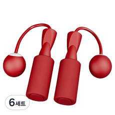 째째마켓 홈트 유산소 실내 무선줄넘기 YTR-1, 레드, 6세트