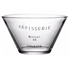 Homely Zakka 清新晨光法文沙拉碗 玻璃碗 16.2cm 730ml, 透明色, 1個