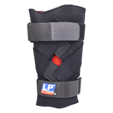 LP SUPPORT 運動防護系列 穩定型彈簧膝關節護具, 黑色, 1個