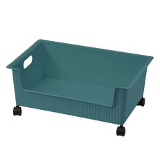 桌下附輪收納整理箱, 綠色, 1入