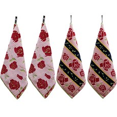 Billy Millie 花環手巾 粉色 2p + 粉色系 2p, 混色, 1套