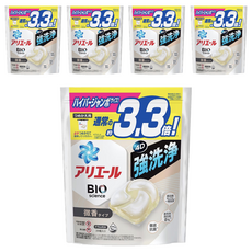 ARIEL 日本原裝進口 4D碳酸洗衣球補充包 微香 白色, 39顆, 5袋
